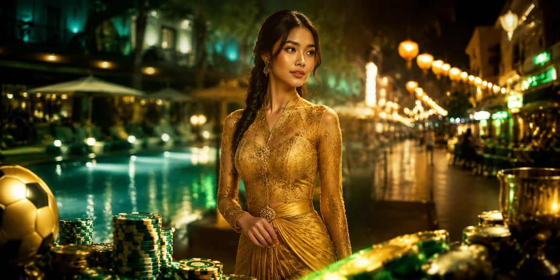 Pemain wanita di Ipoh membuat deposit bonus jackpot dengan busana kebaya yang elegan